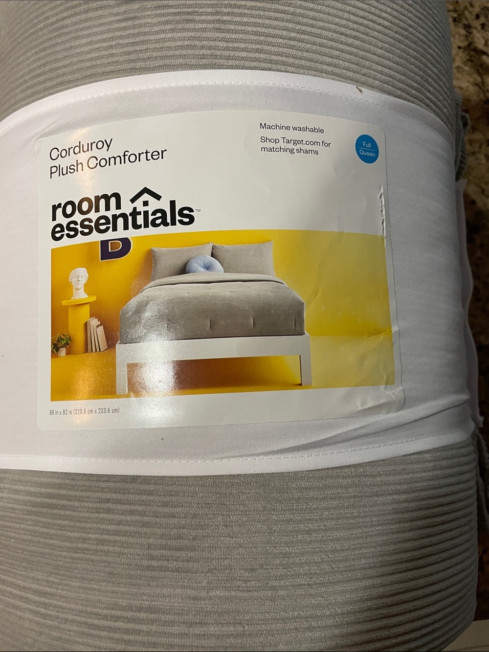 Room Essentials Corduroy Plush Comforter - Gray